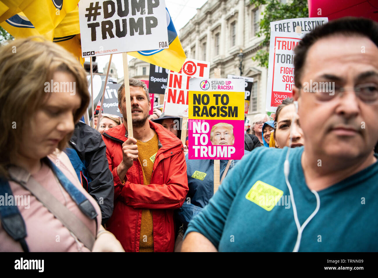 Pro Trump protesters pictured in early June, London 2019. Stock Photo