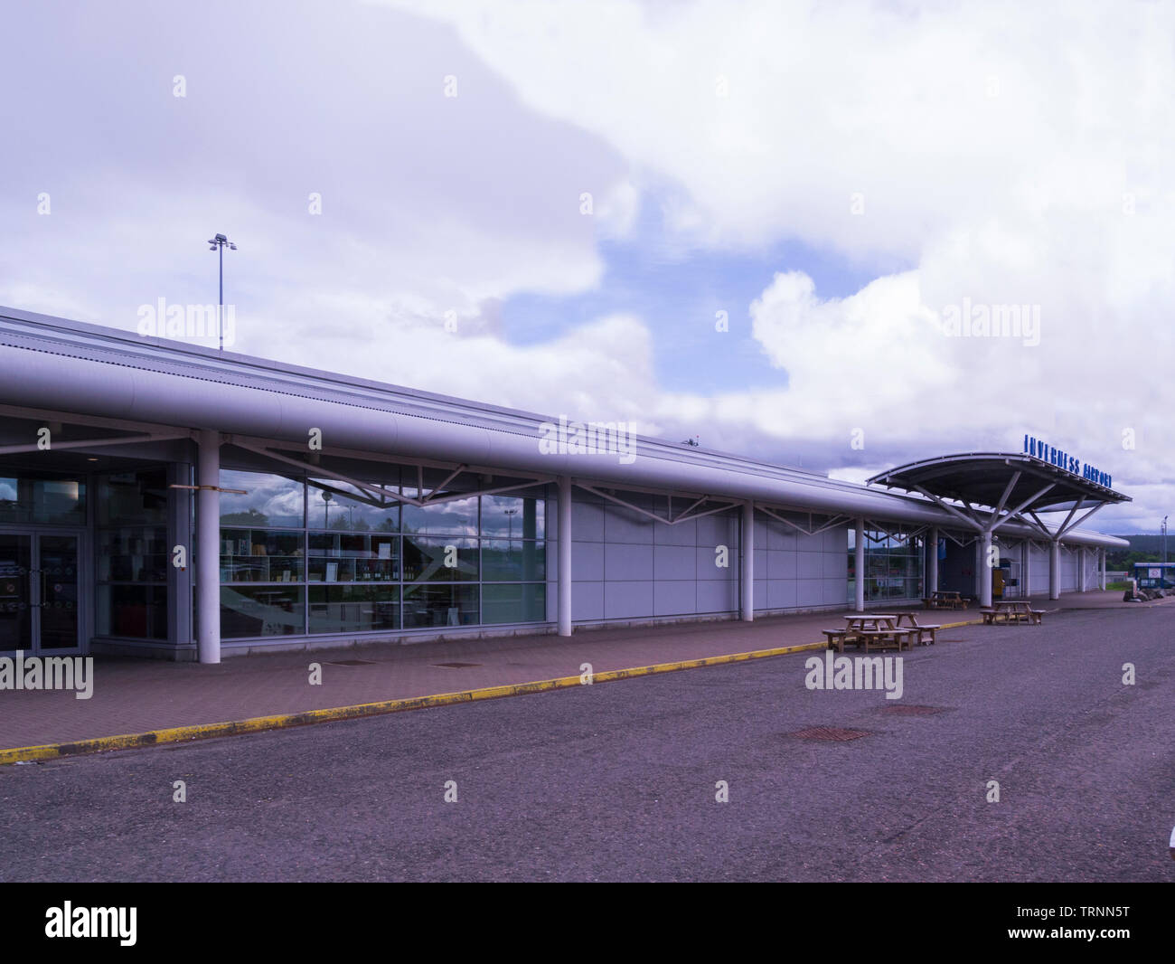 Entrance to Inverness International airport situated at Dalcross owned by Highlands and Islands Airports Limited Scottish Highlands UK Stock Photo