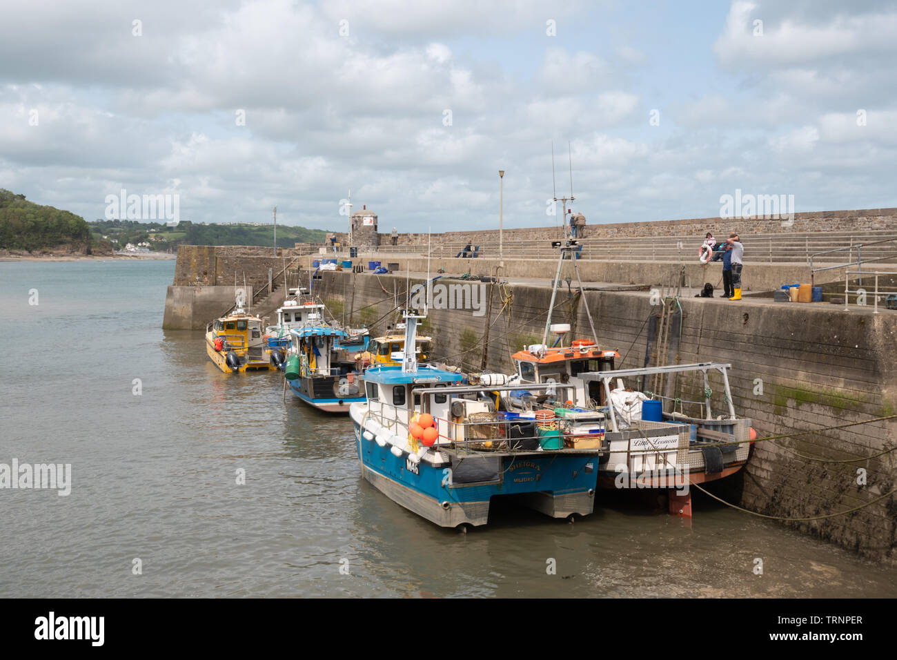 Fishing boats in the harbour at Saundersfoot, Pembrokeshire, Wales