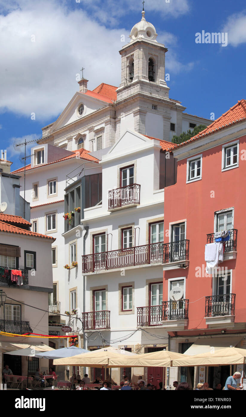Portugal, Lisbon, Alfama, Largo do Chafariz de Dentro, street scene, Stock Photo