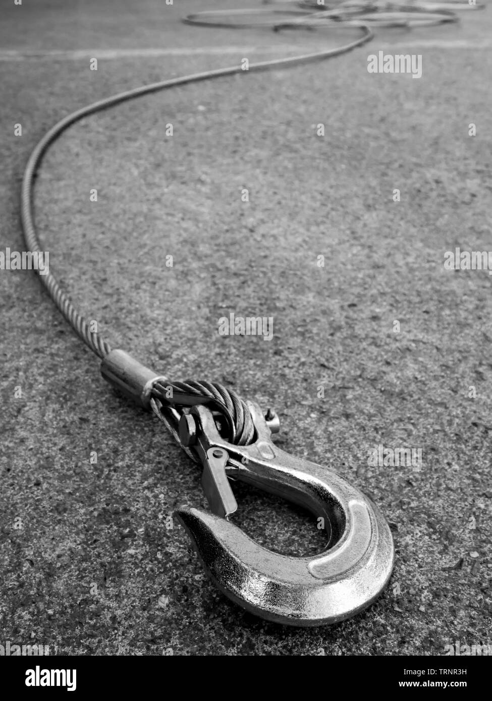 New cable and hook for install in the winch of car Stock Photo Alamy