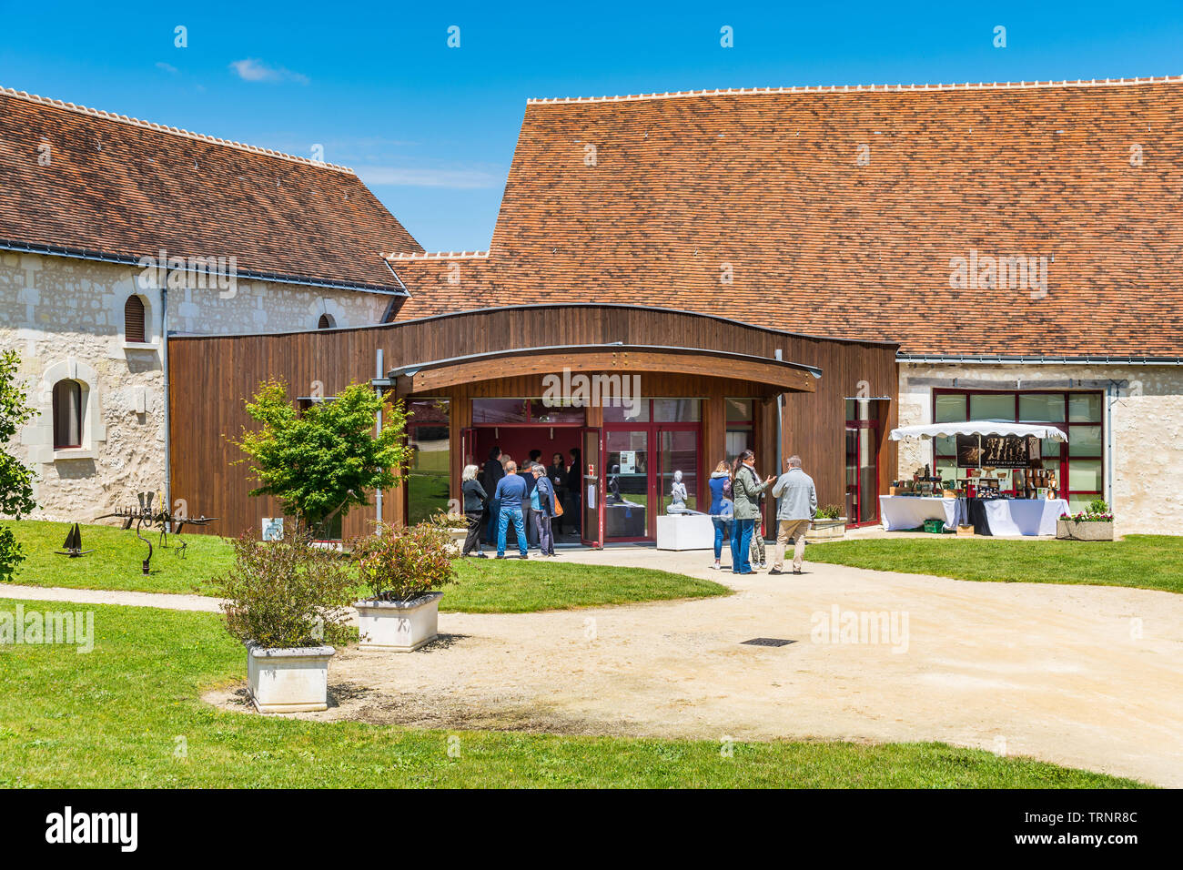 Exhibition hall, theatre exterior - 'Salle de Spectacle', Charnizay, Indre-et-Loire, France. Stock Photo