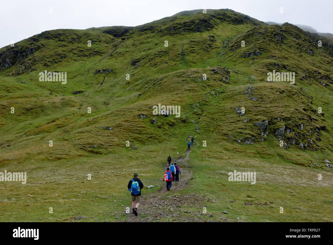 Hillwalking on Meall nan Tarmachan, Perthshire, Scotland Stock Photo