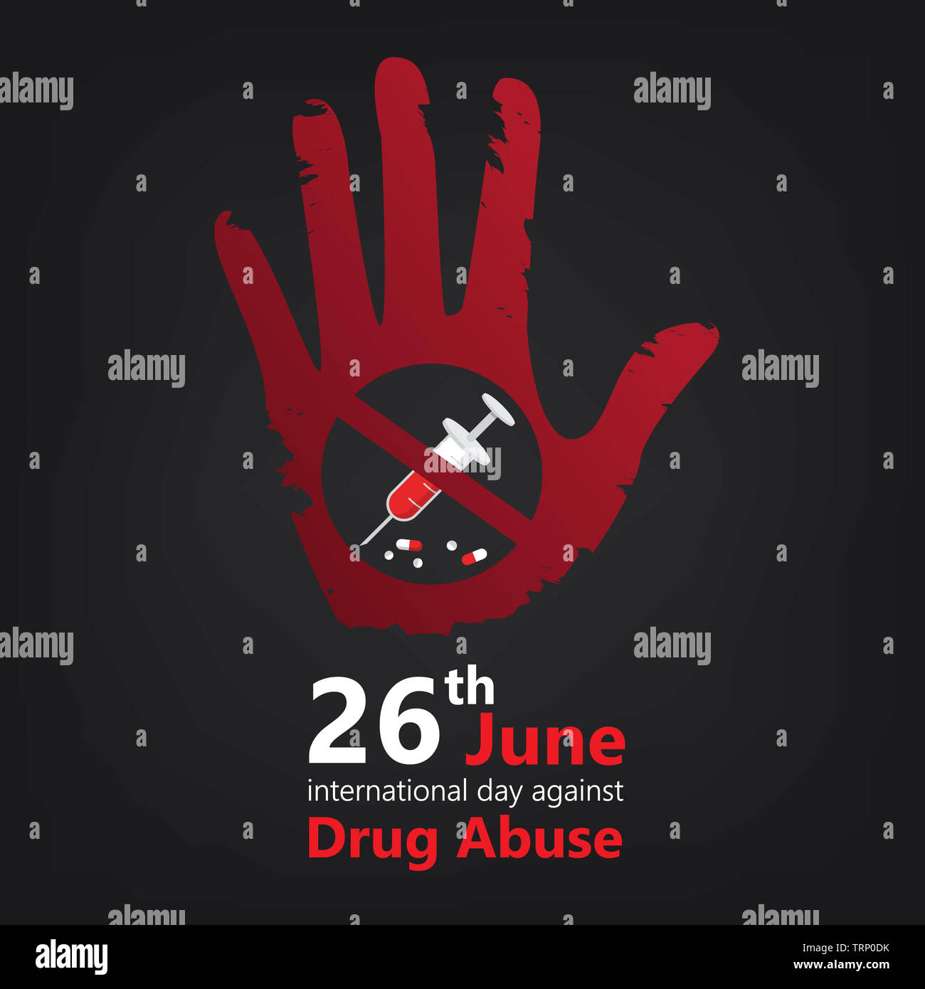 international day against drug abuse banner vector Stock Photo
