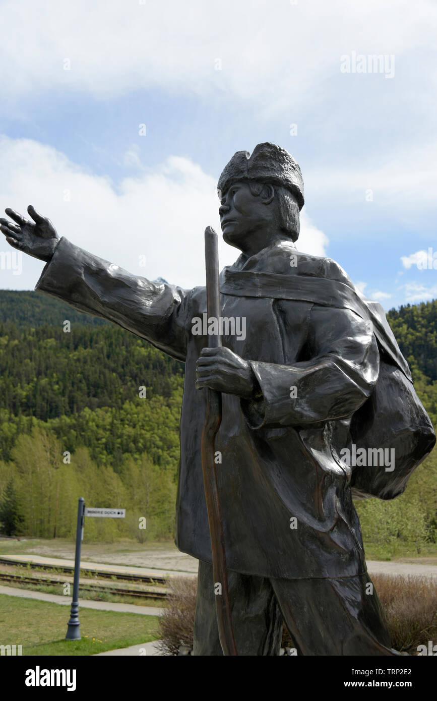 Centennial Statue, Skagway, Alaska, Southeast Alaska, USA Stock Photo