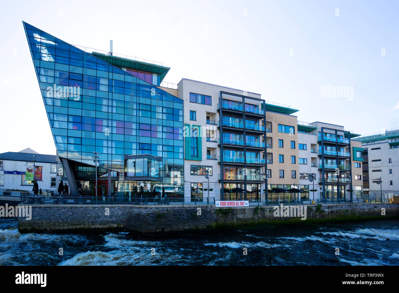 The Glasshouse Hotel as seen across the Garavogue River in Sligo