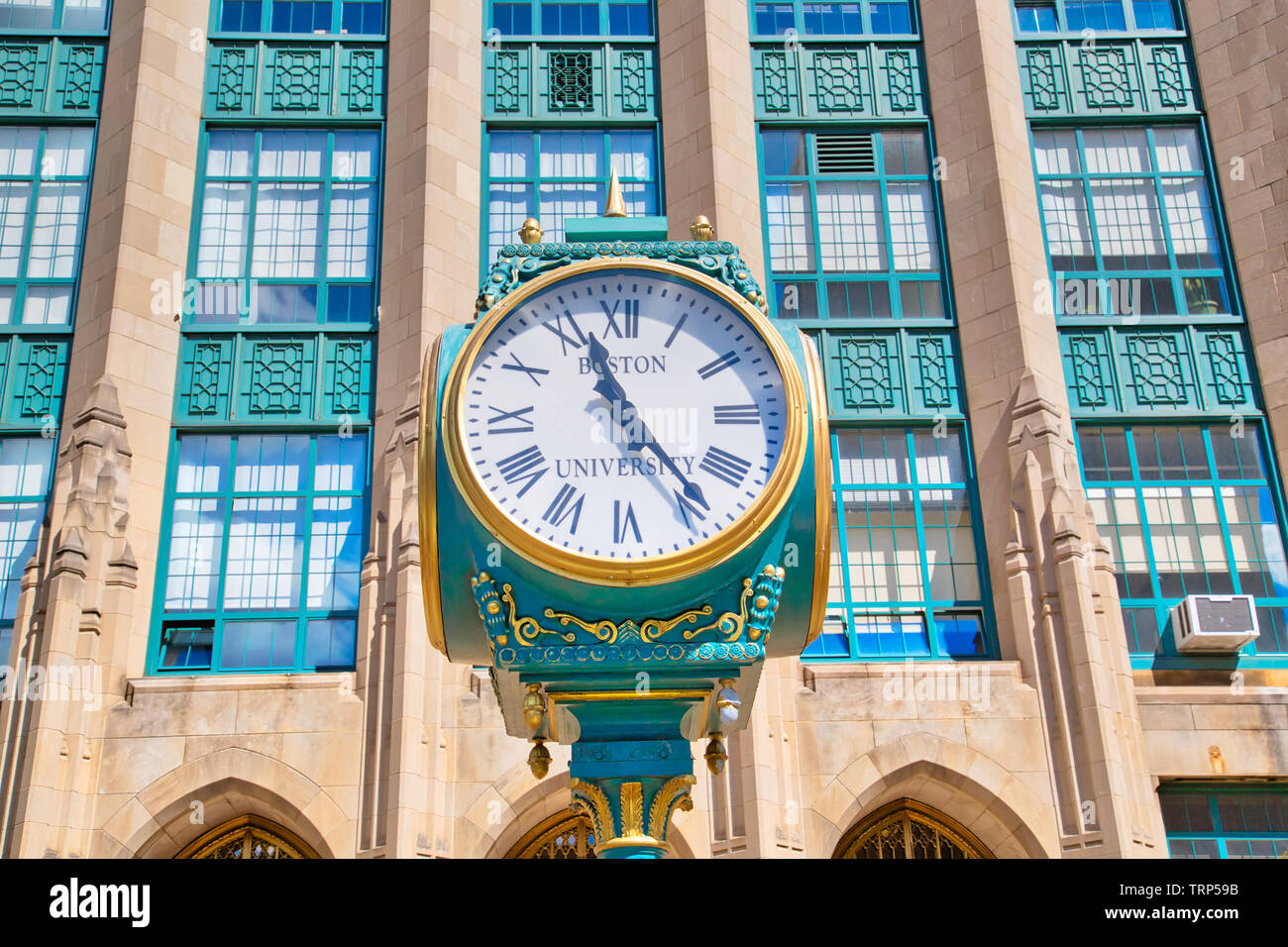 Boston, USA-17 October, 2018: Boston University Campus Entrance. BU offers bachelor and master degrees, and medical, business, and law degrees through Stock Photo