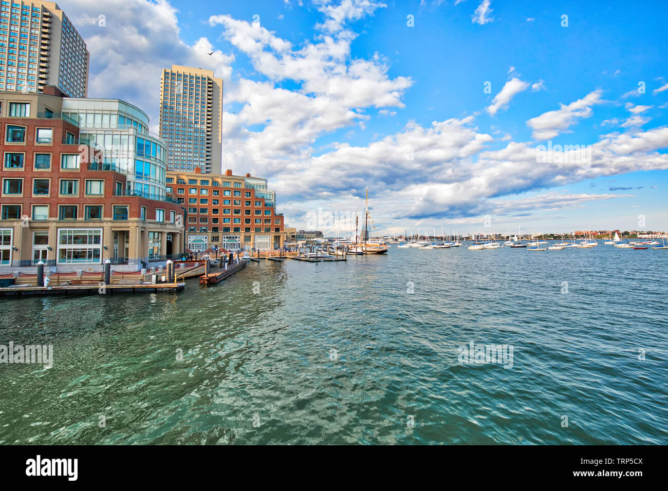 Famous Boston Harbor and harbor boat tours Stock Photo Alamy
