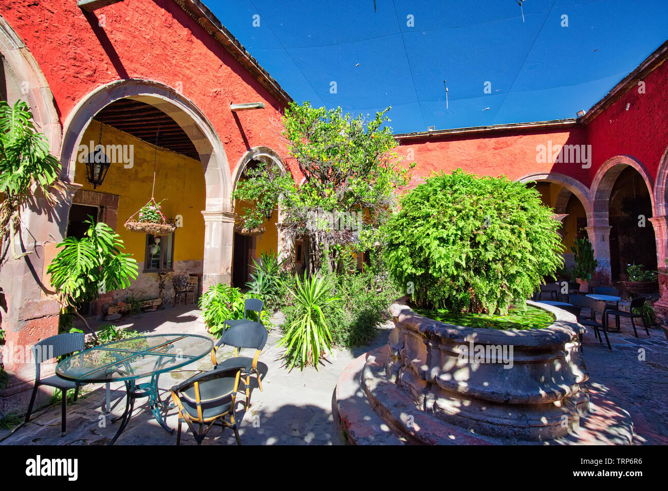 Mexico, Colorful buildings and streets of San Miguel de Allende in historic city center Stock Photo