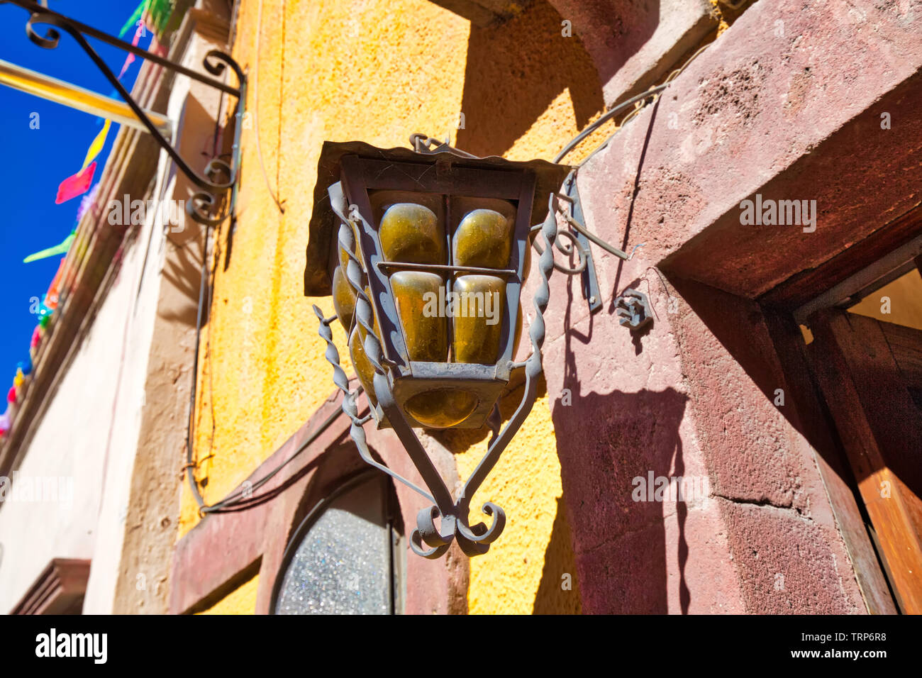 Mexico, Colorful buildings and streets of San Miguel de Allende in historic city center Stock Photo