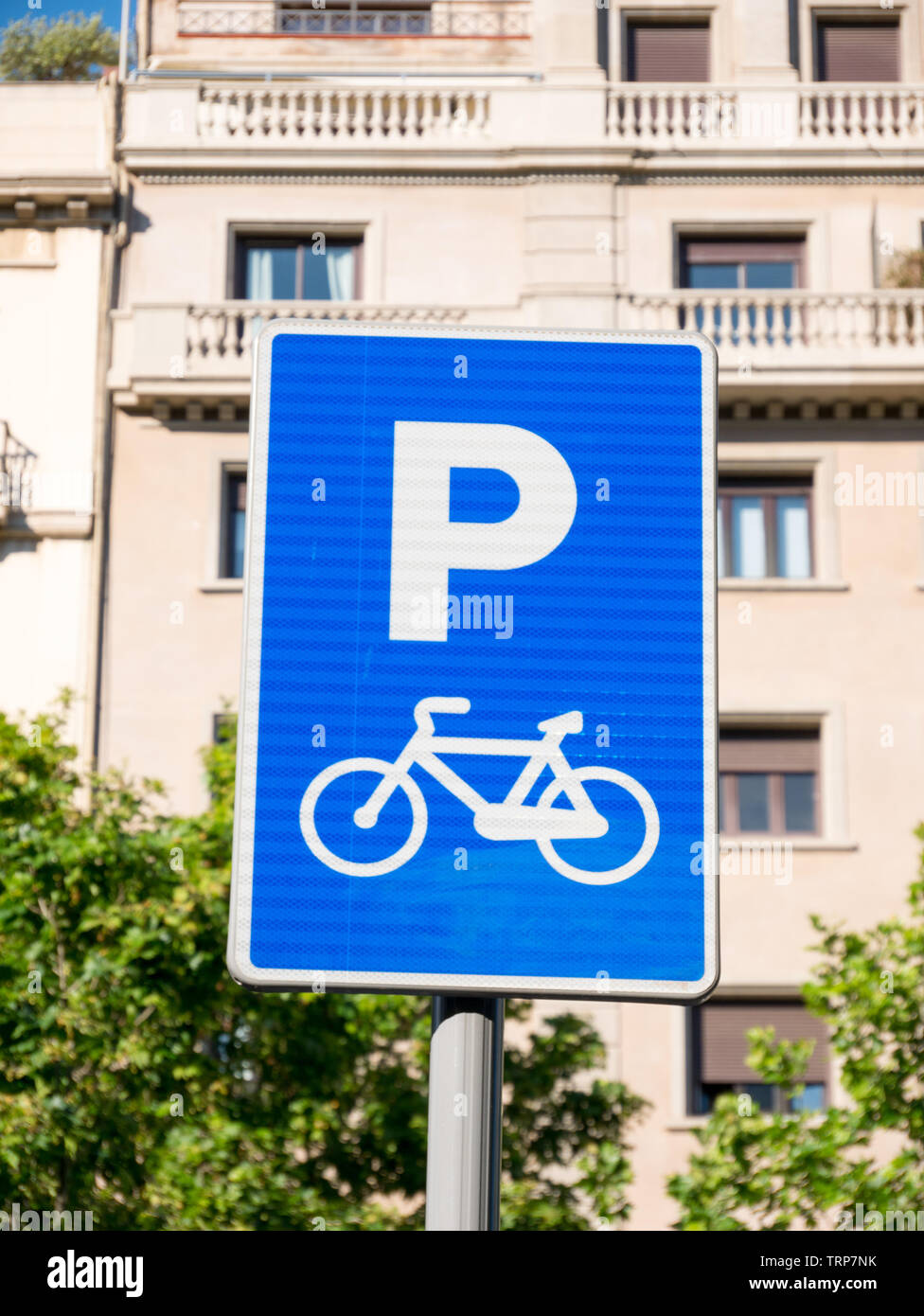 Blue Bicycle Signs Stock Photo Alamy
