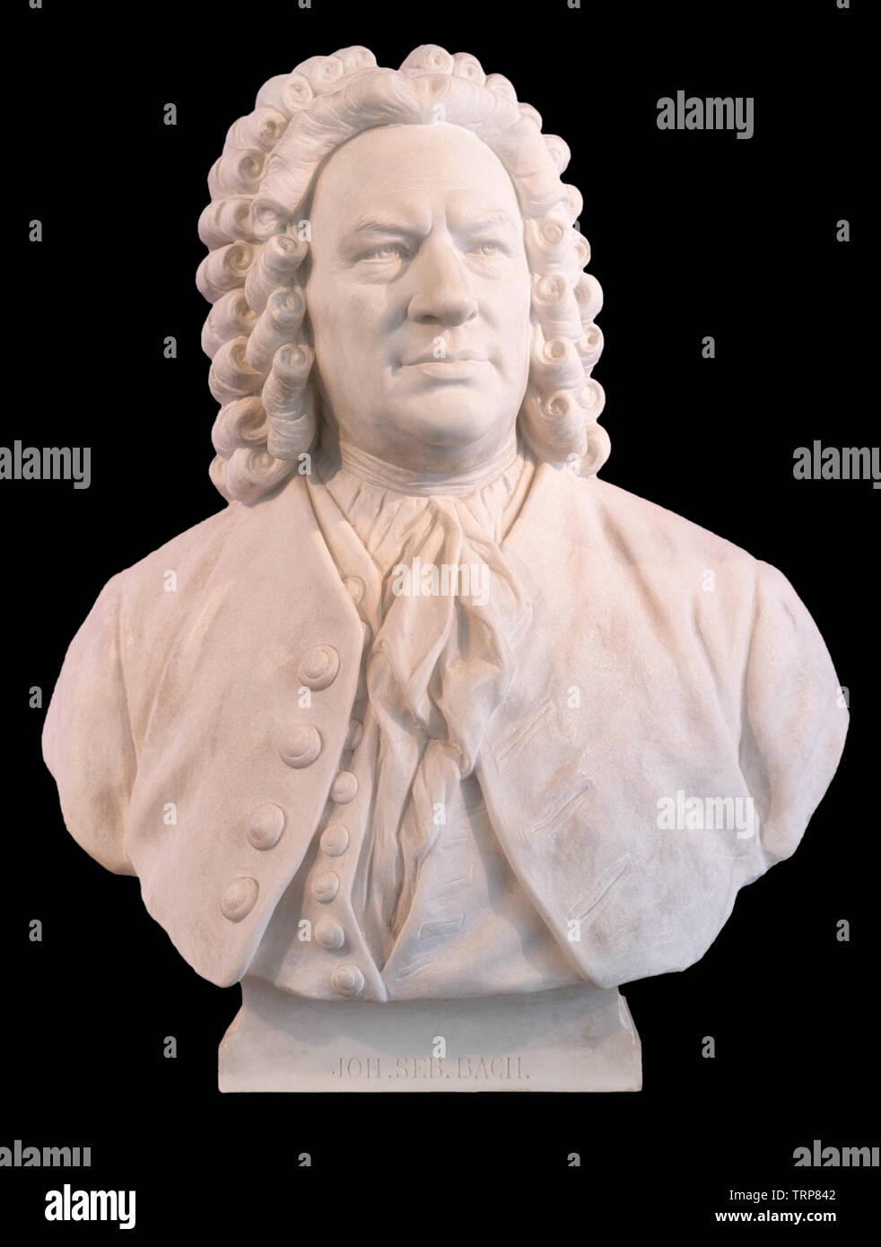 Johann Sebastian Bach Marble bust by Carl Seffner. J S Bach German composer. Stock Photo