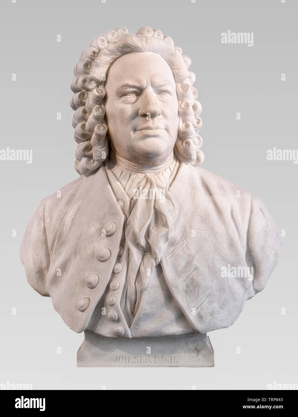 Johann Sebastian Bach Marble bust by Carl Seffner. J S Bach German composer. Stock Photo