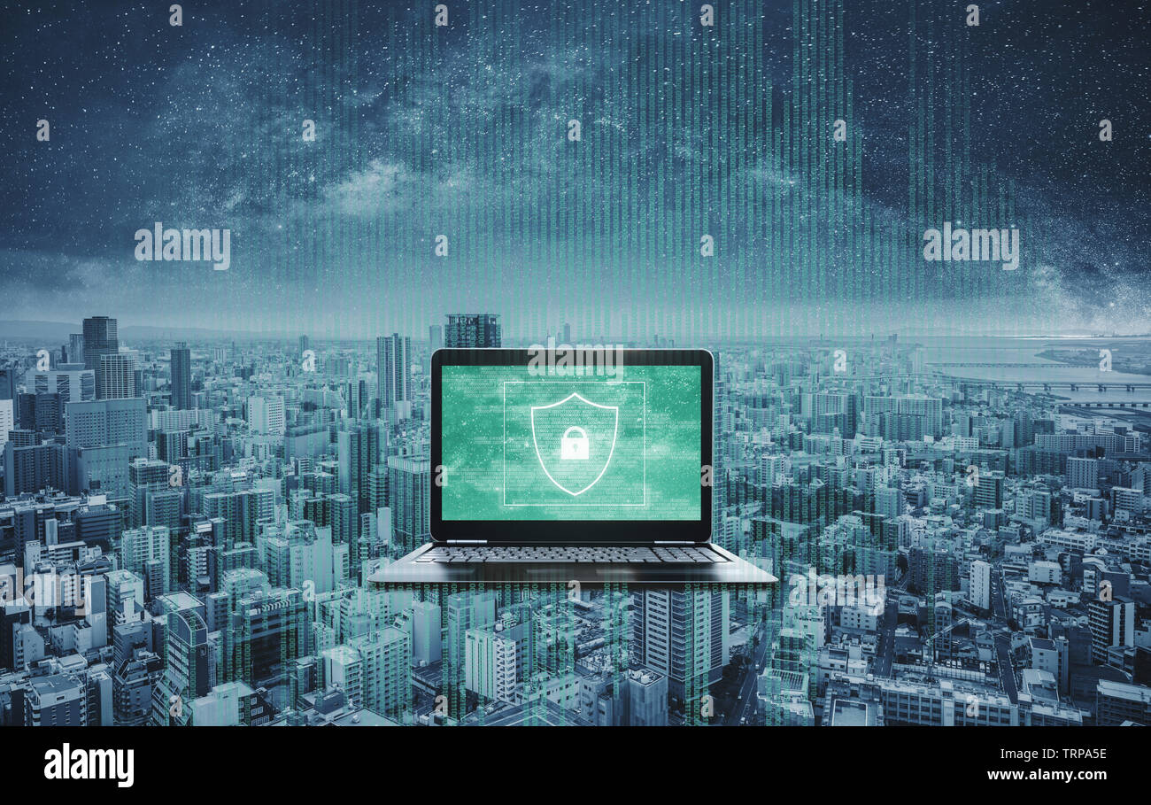 Digital data security system and protection on computer laptop ...