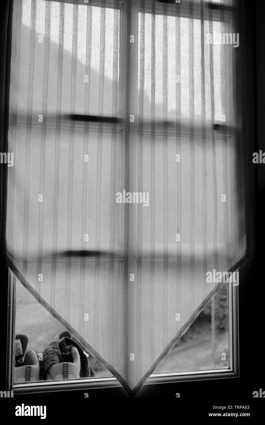Window, Pays Basque, Pyrénées-Atlantiques, France Stock Photo