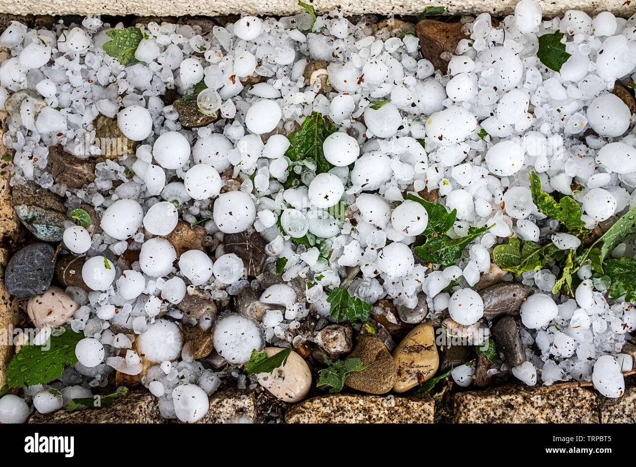 destructive hailstorm in Bavaria around Munich Stock Photo