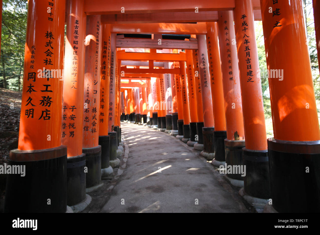 Red Torii Gate At Fushimi Inari In Kyoto Japan At The Gates Of Buddhist Sutras The Sacred Texts Stock Photo Alamy