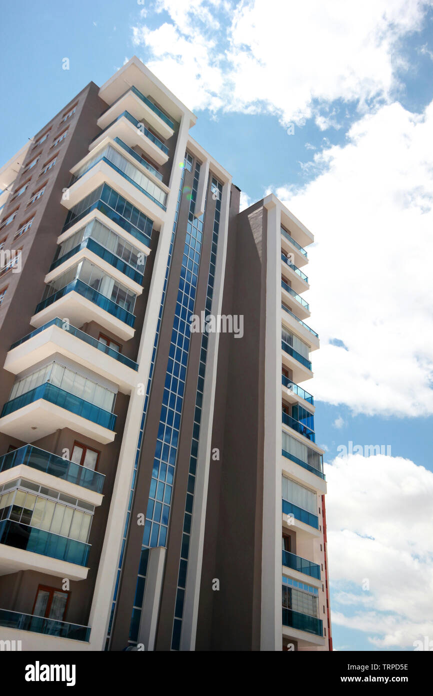 Modern apartment building and balcony Stock Photo - Alamy
