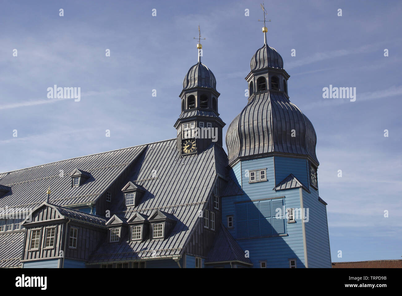 Church Marktkirche Heiliger Geist, Clausthal, Harz, Germany Stock Photo