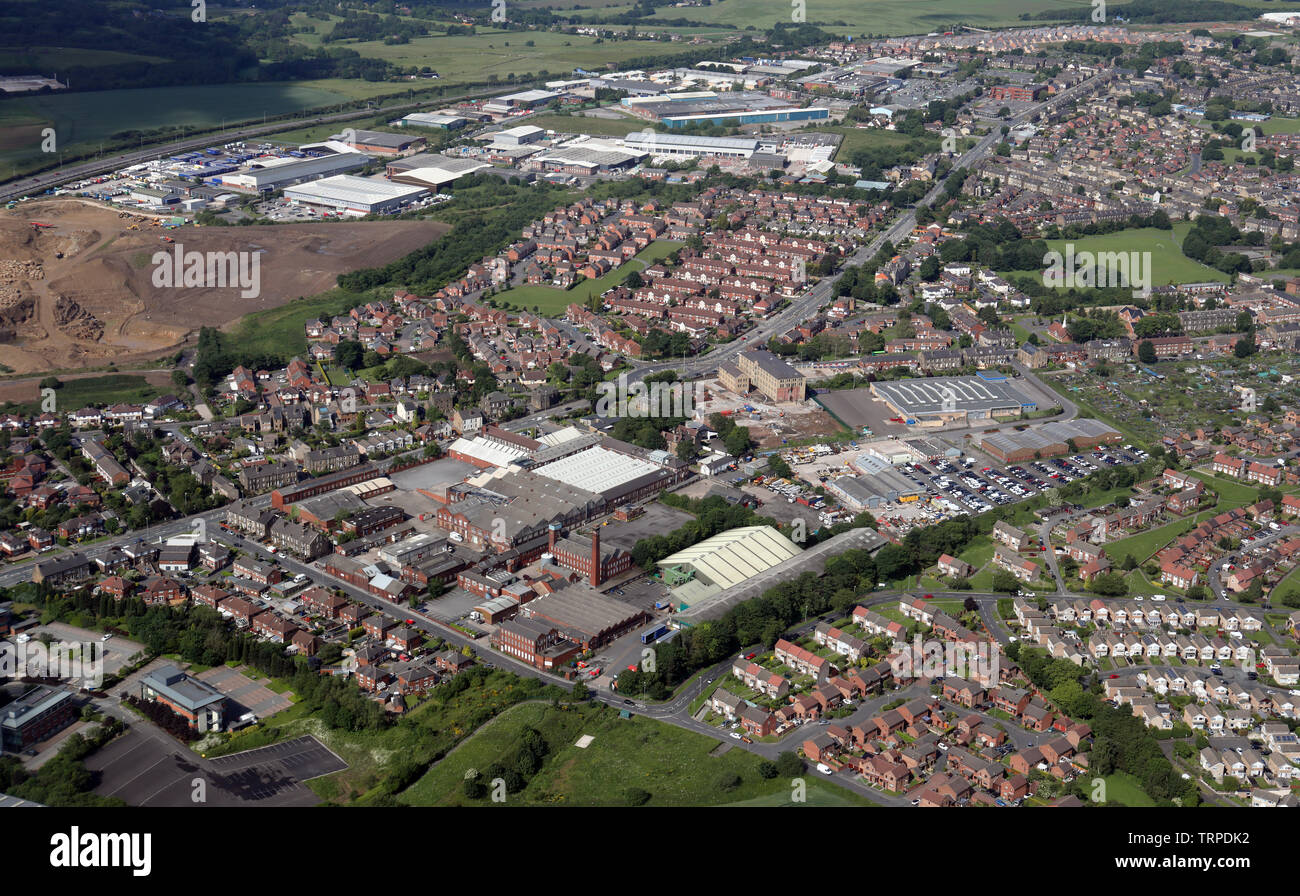 aerial view of various businesses on an estate at Tingley Common road, Morley, Leeds Stock Photo
