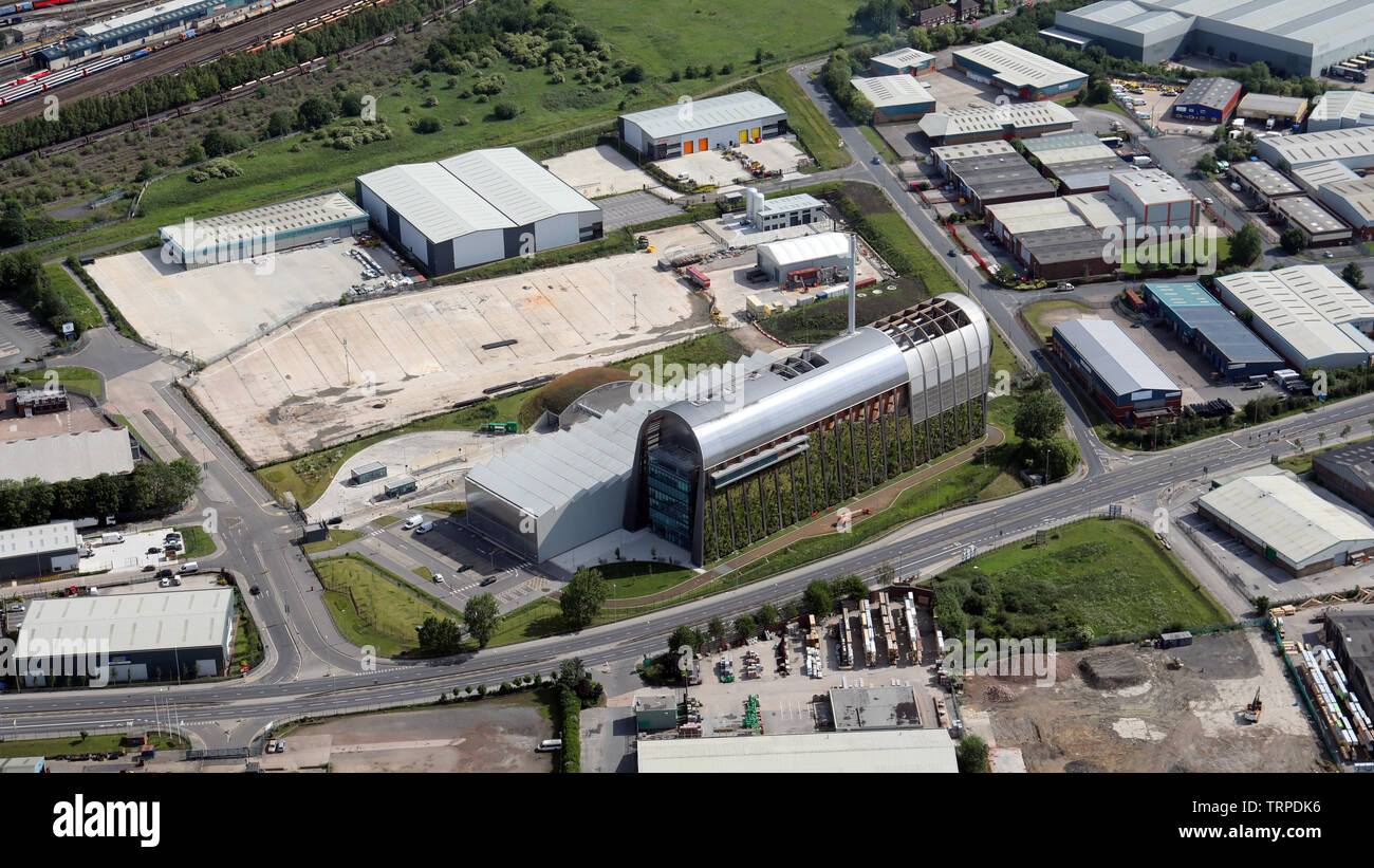 aerial view of the Veolia Recycling and Energy Recovery Facility in Cross Green, east Leeds Stock Photo