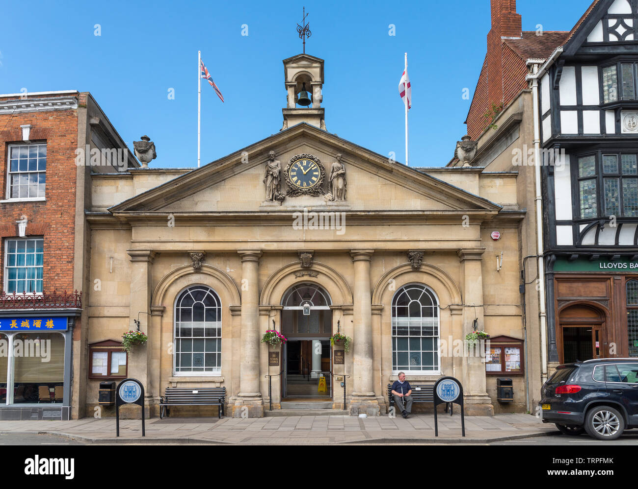 Tewkesbury Town Hall building which houses Tewkesbury Town Council, Gloucestershire Stock Photo