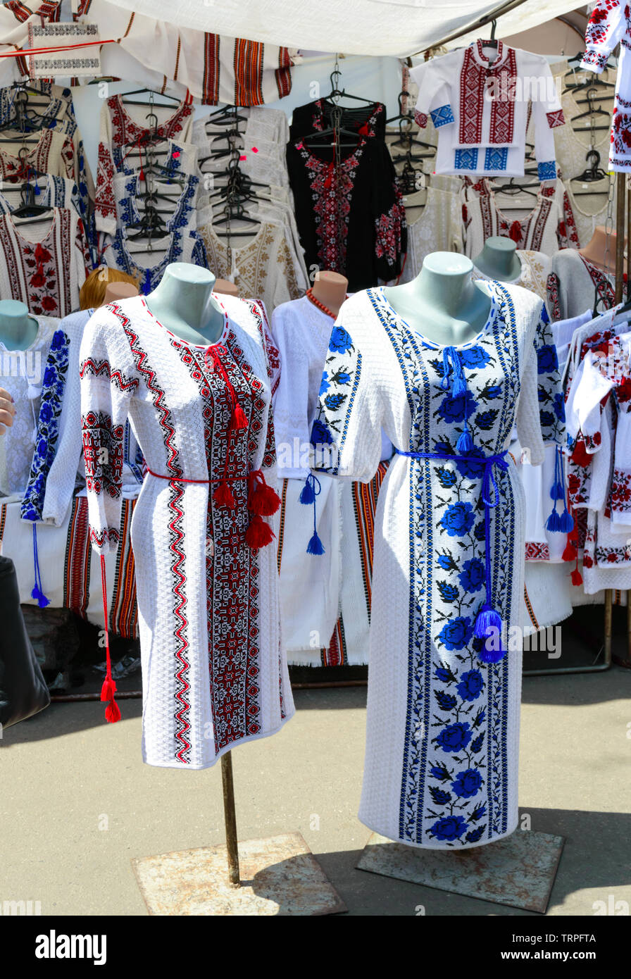 Ukrainian embroidered shirts, national handmade clothes. Traditional