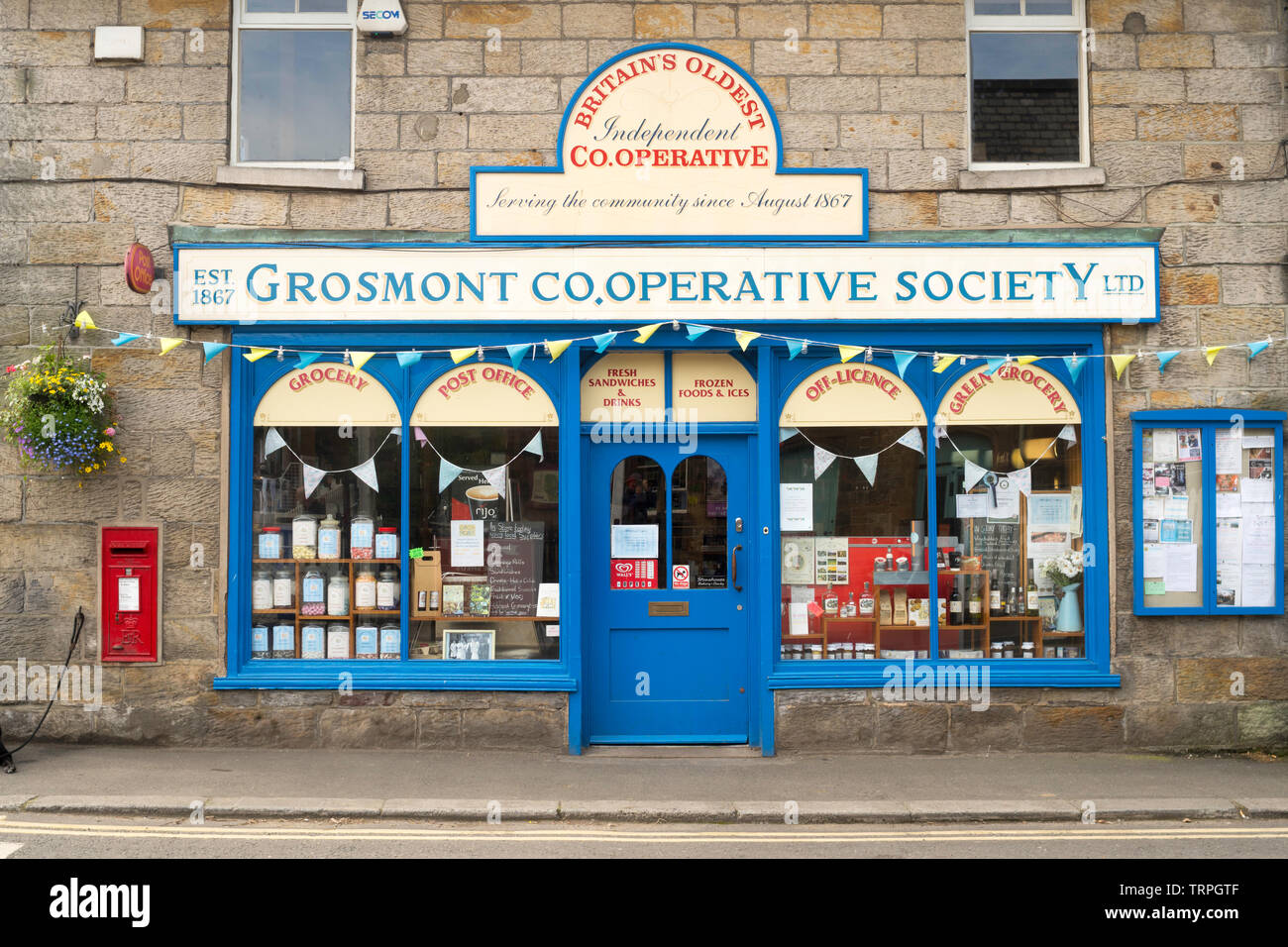 Britain's oldest independent cooperative society, Grosmont Co-operative Society shop, North Yorkshire, England,UK Stock Photo