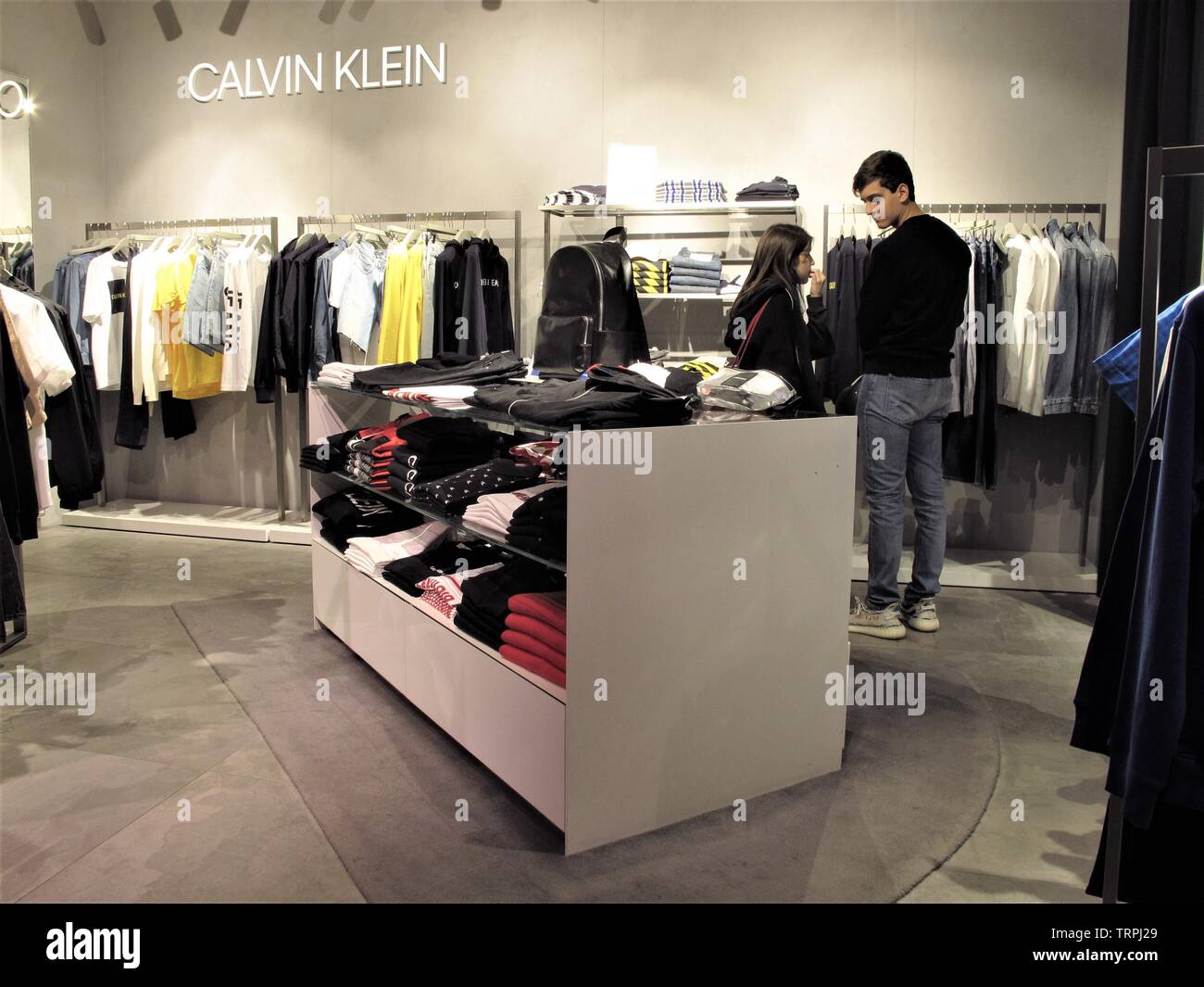 Calvin Klein clothing at the Rinascente fashion in Rome Stock Photo - Alamy