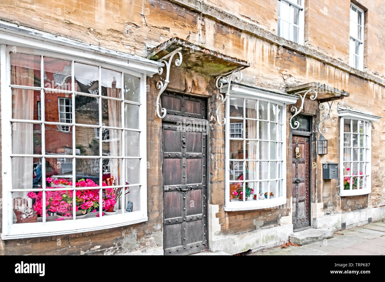 Woodstock near Blenheim (Oxfordshire, England): Old Houses Stock Photo