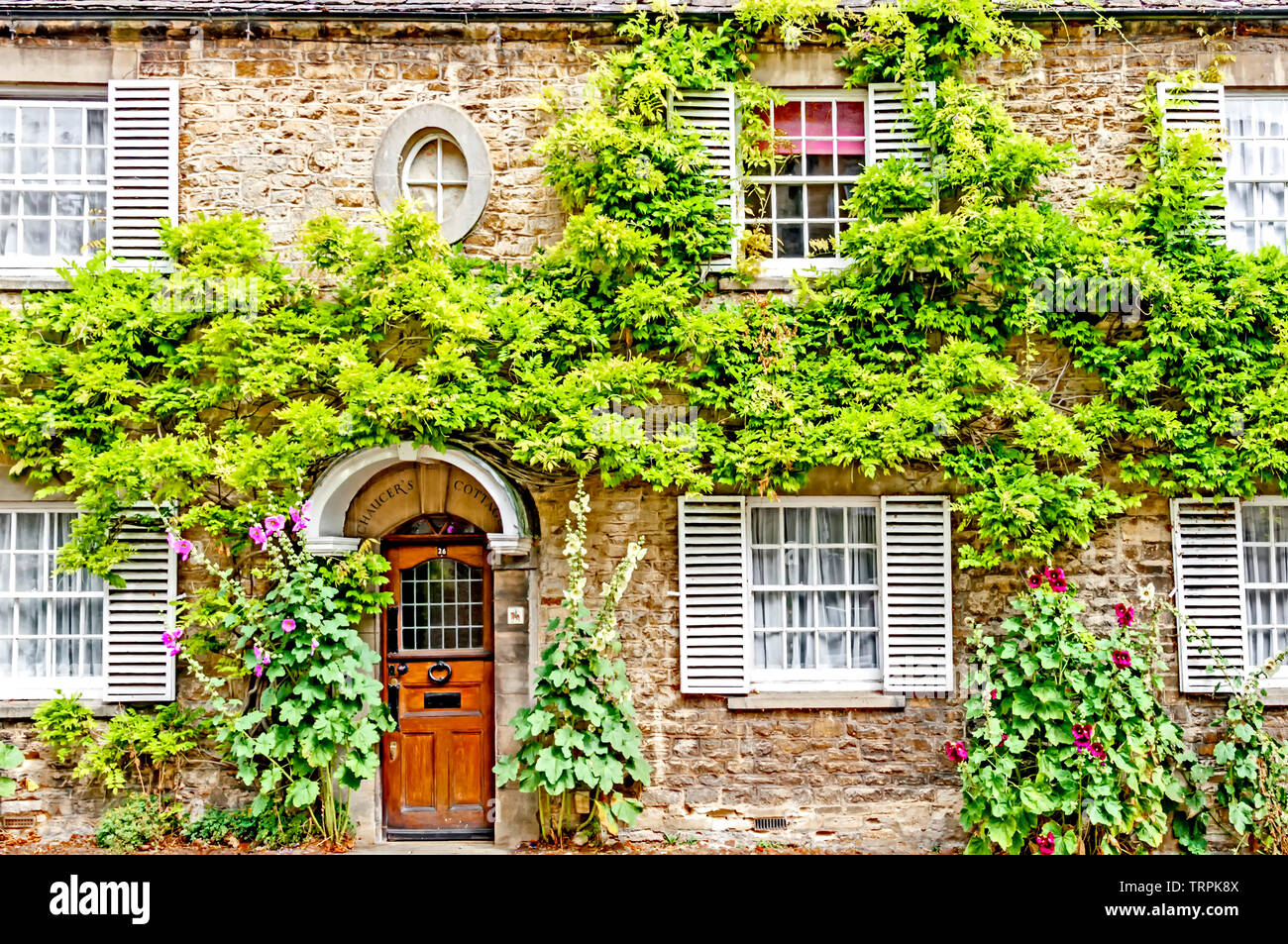 Woodstock near Blenheim (Oxfordshire, England) Old Houses Stock Photo
