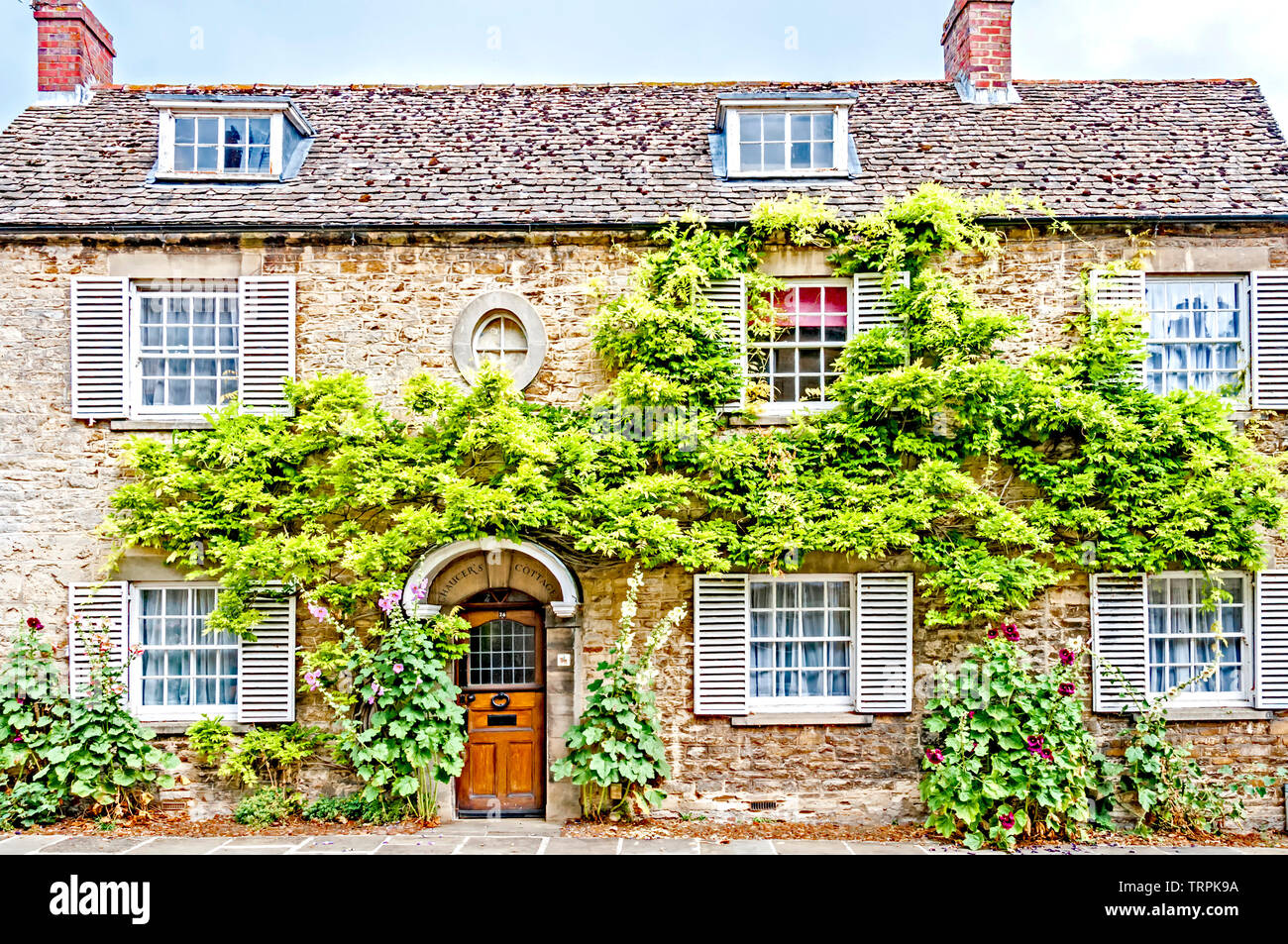 Woodstock near Blenheim (Oxfordshire, England): Old Houses Stock Photo