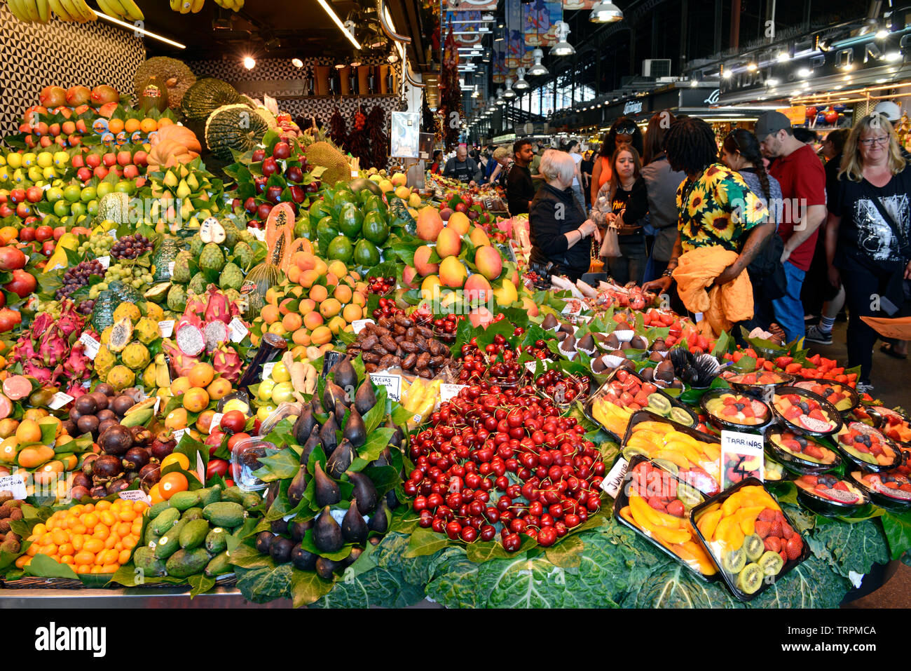 Barcelona covered market Stock Photo