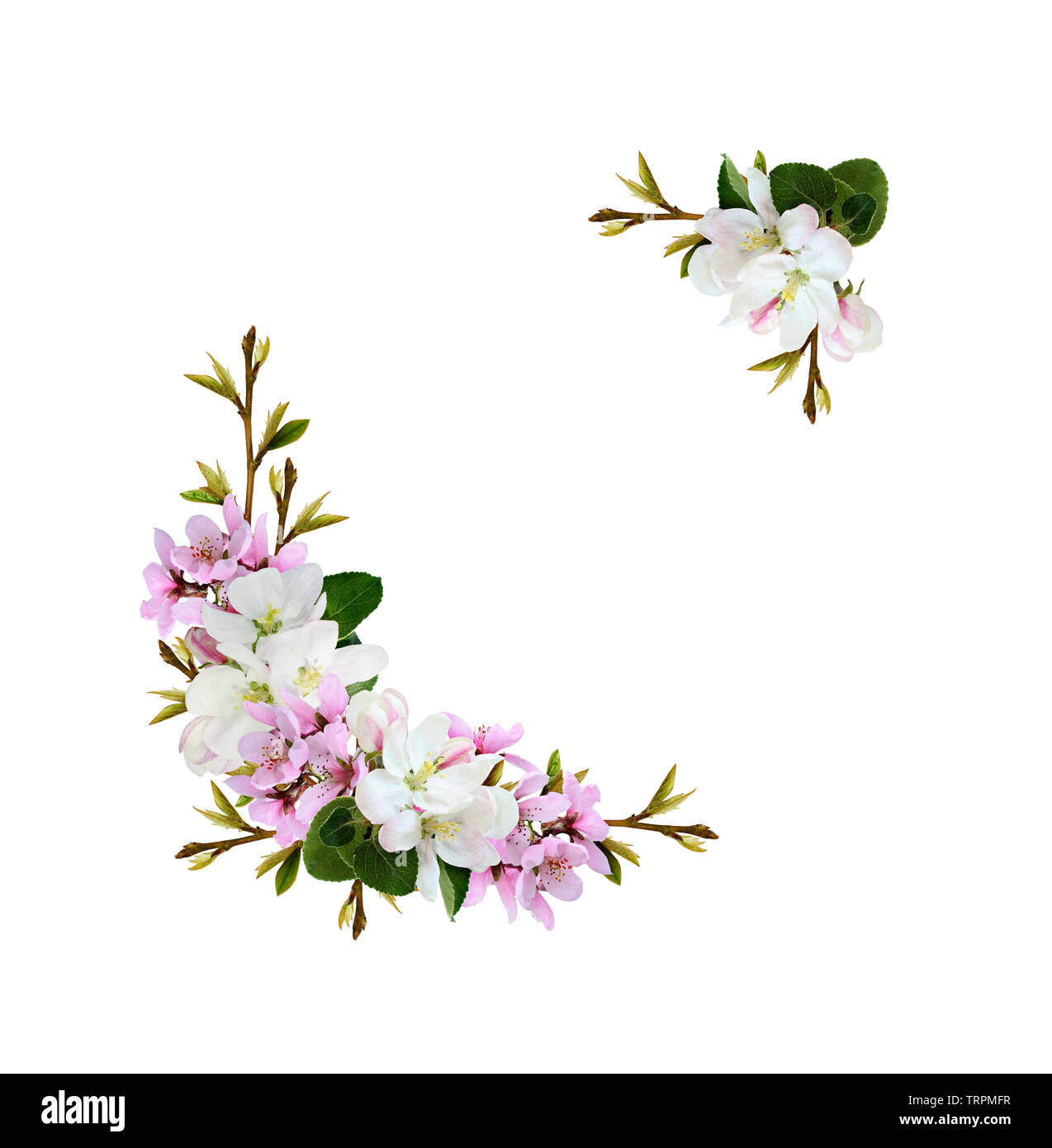 Corner arrangemens from dry twigs with spring branches of peach and ...
