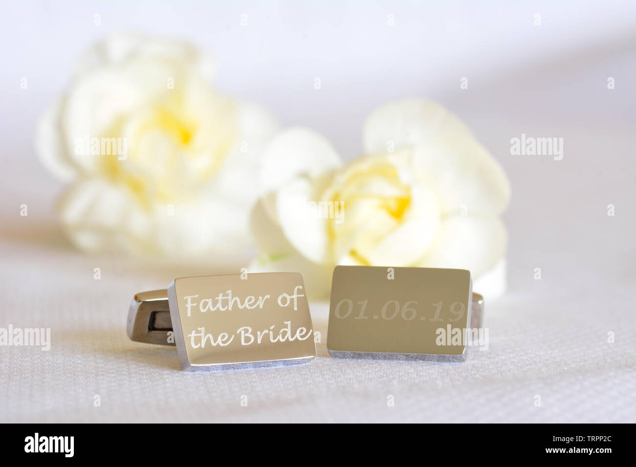 Father of the Bride cufflinks Stock Photo