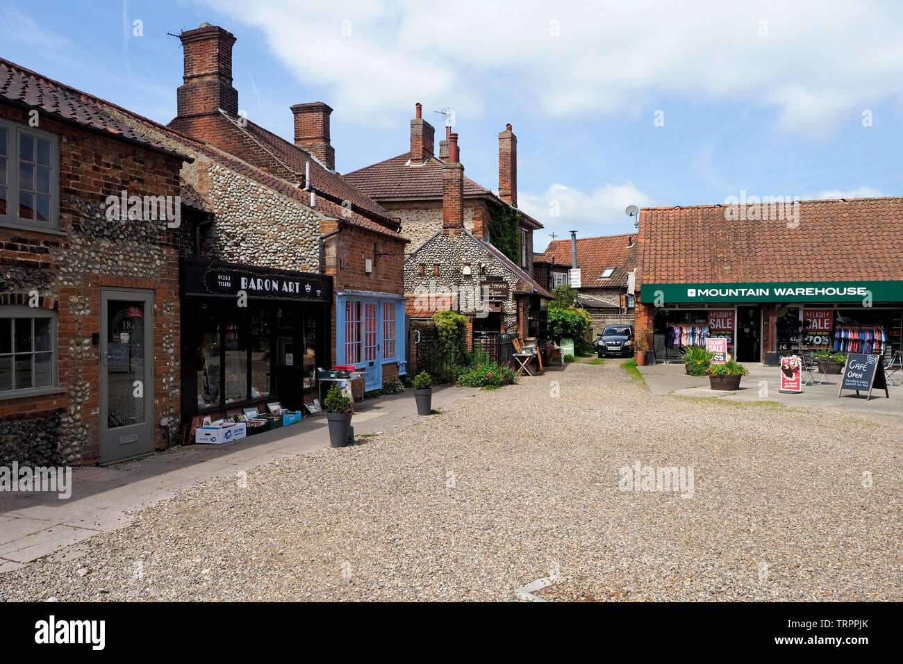 Chapel Yard in the pretty market town of Holt, North Norfolk is a good example of high quality conservation and re-use of historic buildings. Stock Photo