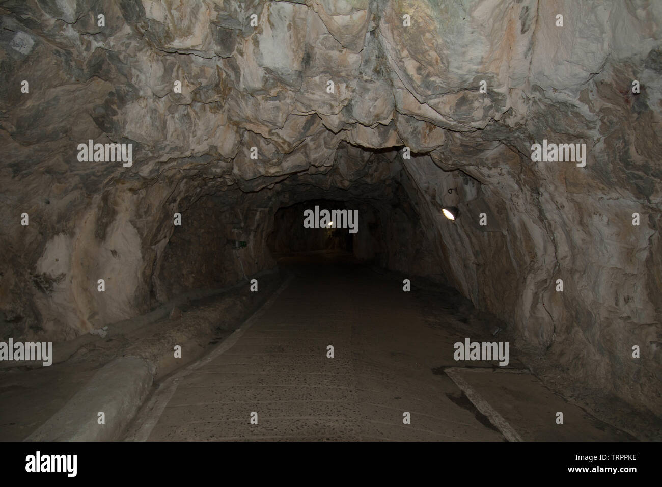 Caves in Gibraltar tunnel built by British world war history historic