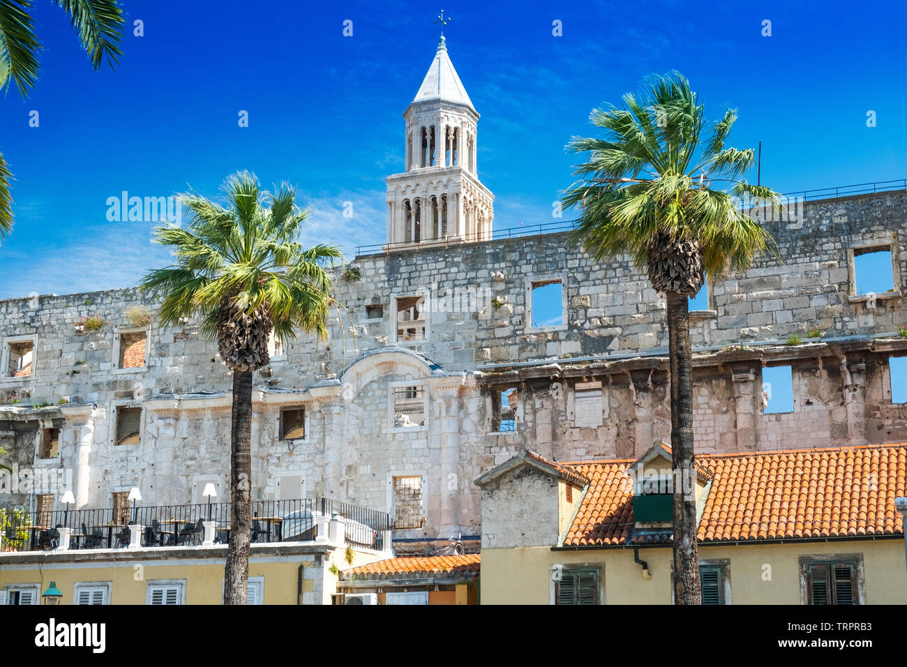 Split Spain Split, Croatia, walls of palace of Roman emperor Diocletian, world ...