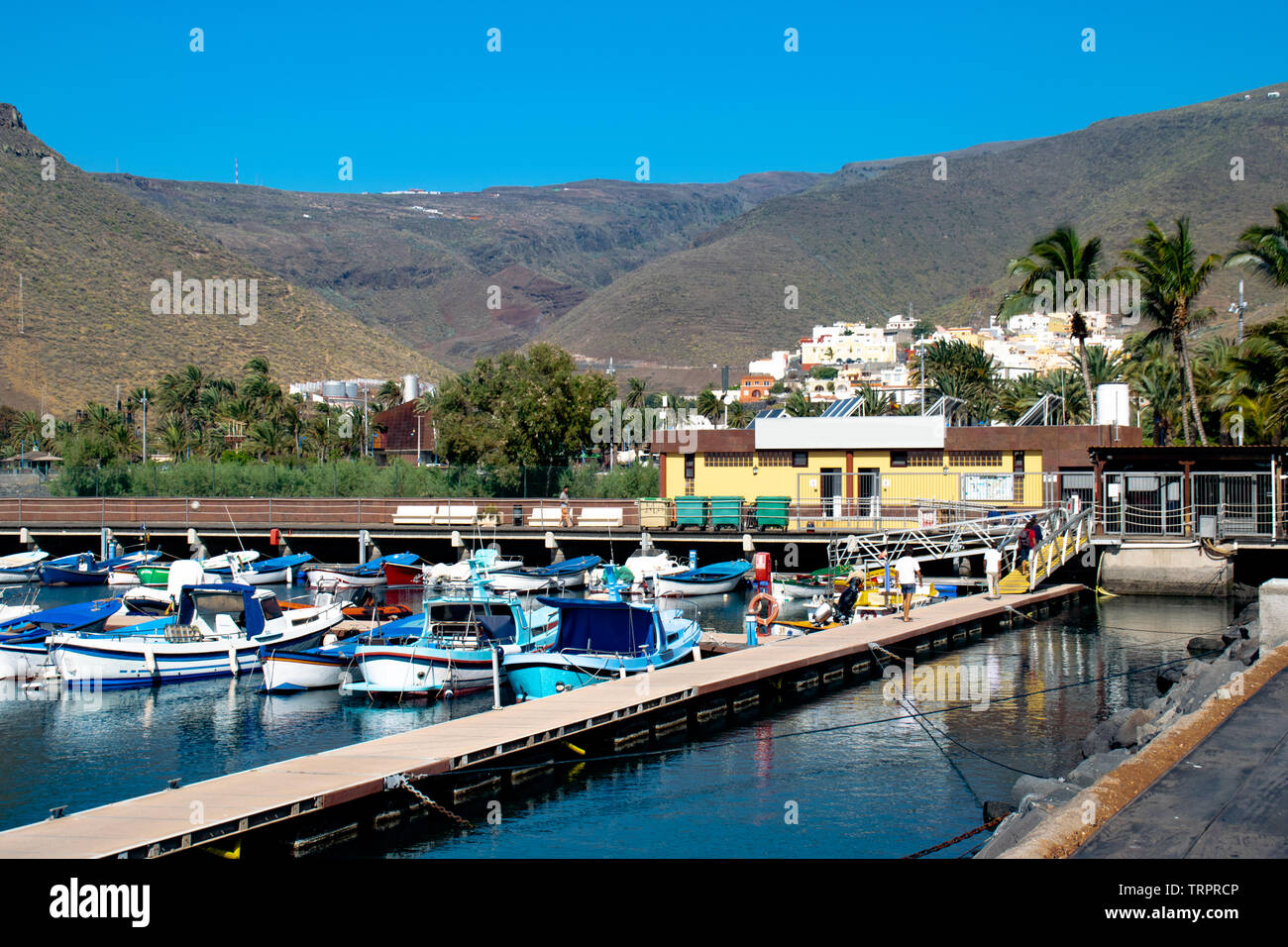 Trip to la Gomera, Canary Islands. The port of San Sebastián Stock Photo