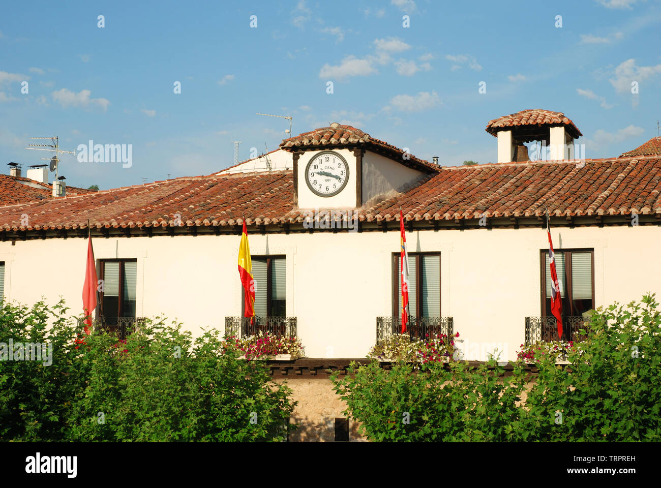 Town hall. Doña Urraca Square, Covarrubias, Burgos province, Castilla Leon, Spain. Stock Photo