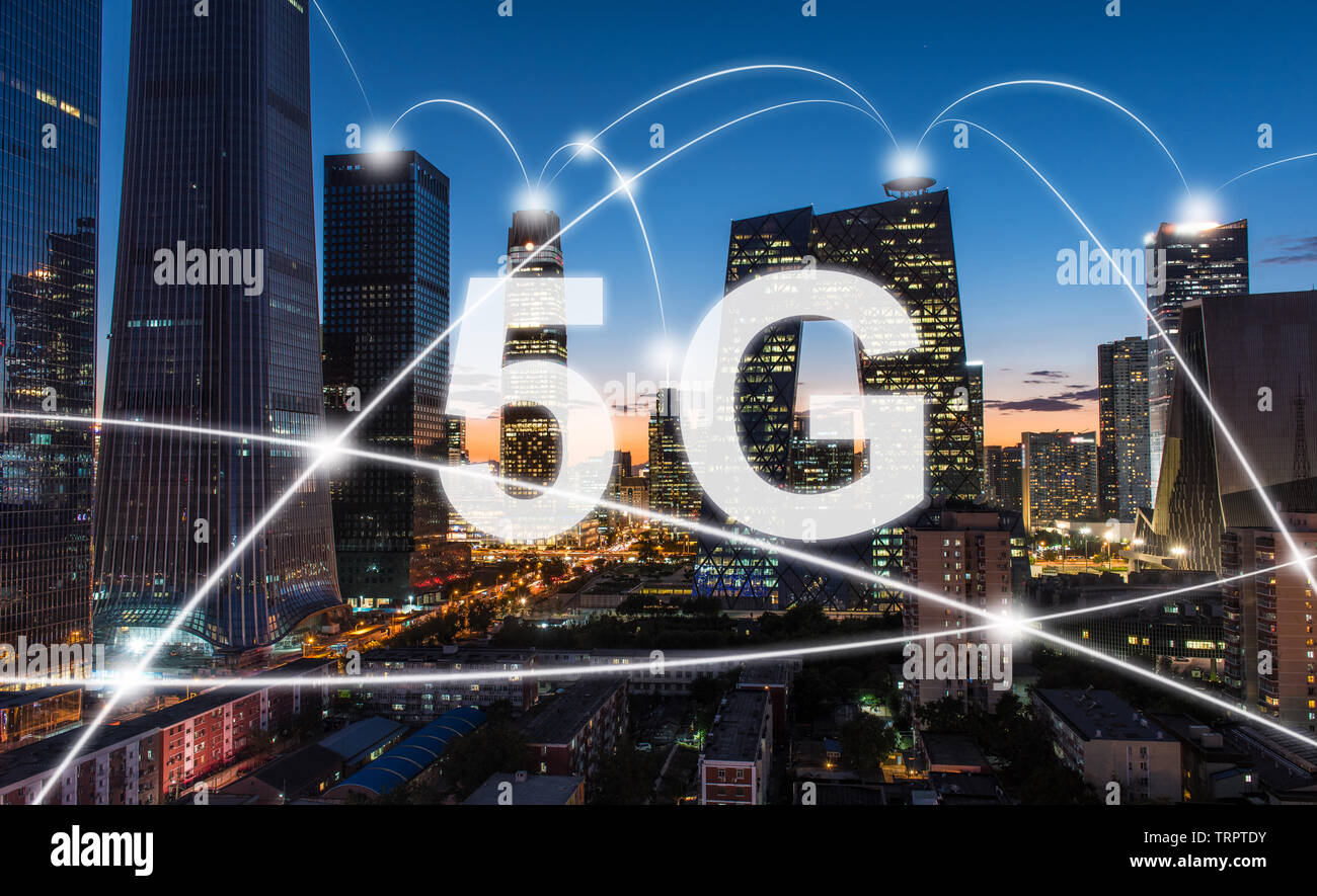 Beijing downtown district scenery at night Stock Photo Alamy