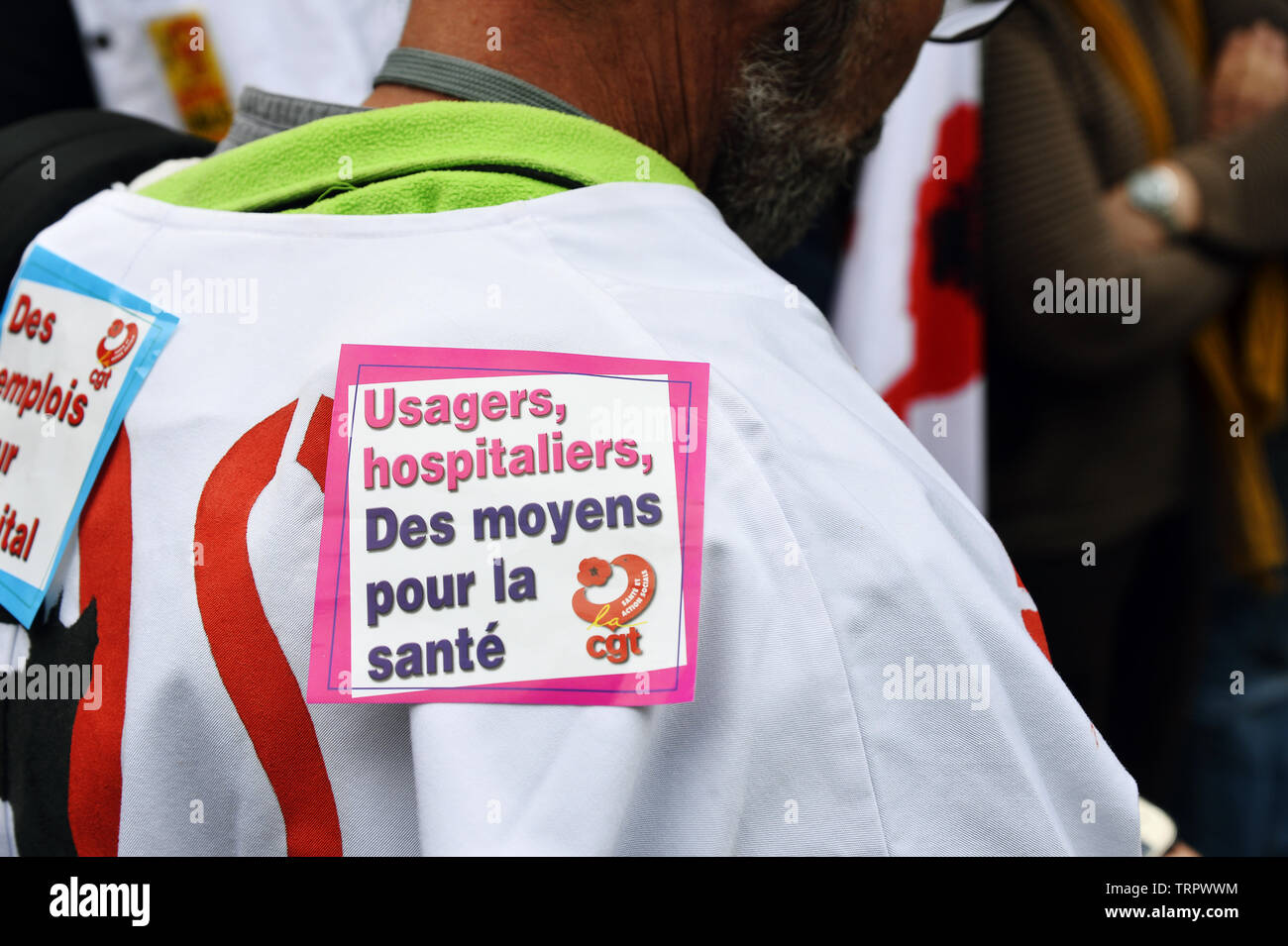 Emergency Health care workers protest in Paris - France Stock Photo