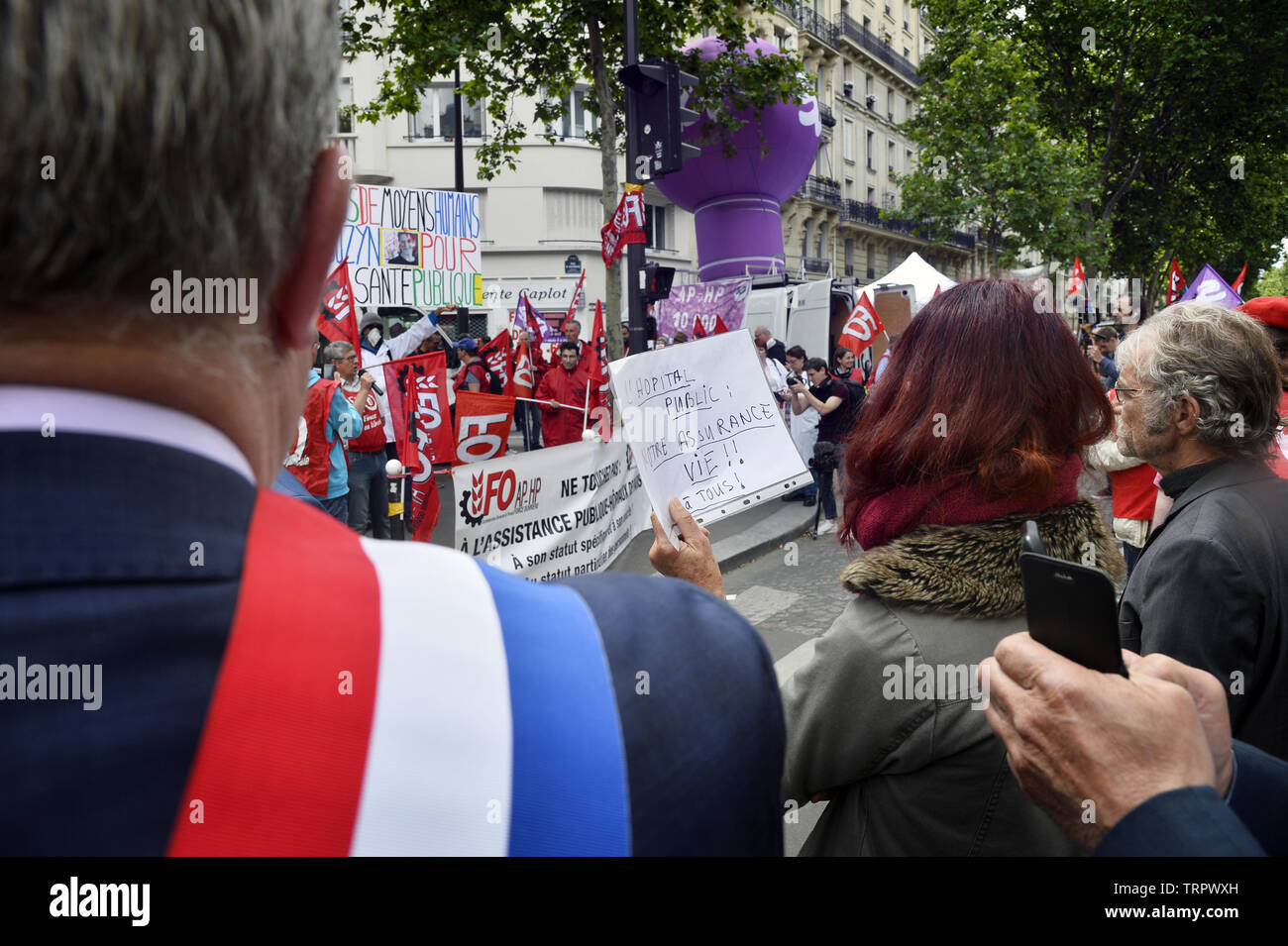 Emergency Health care workers protest in Paris - France Stock Photo