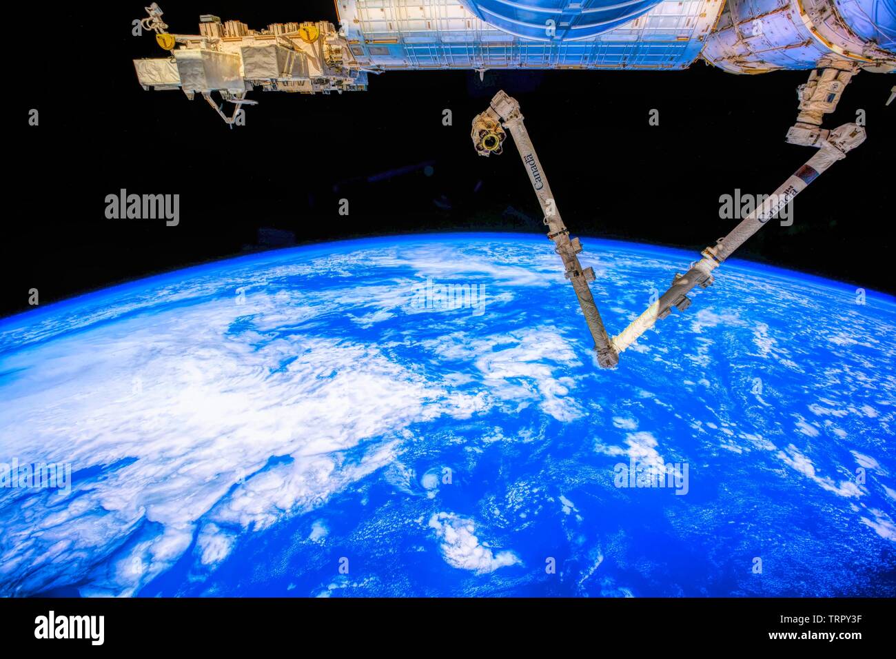 Planet Earth is seen from the International Space Station. Vibrant color satellite view of our home planet. The image is a hand out by NASA Stock Photo