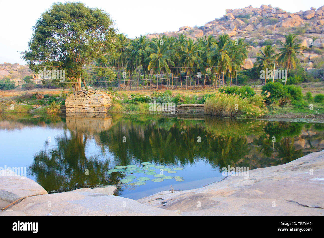 Breathtaking natural landscape of Hampi, Karnataka, India Stock Photo