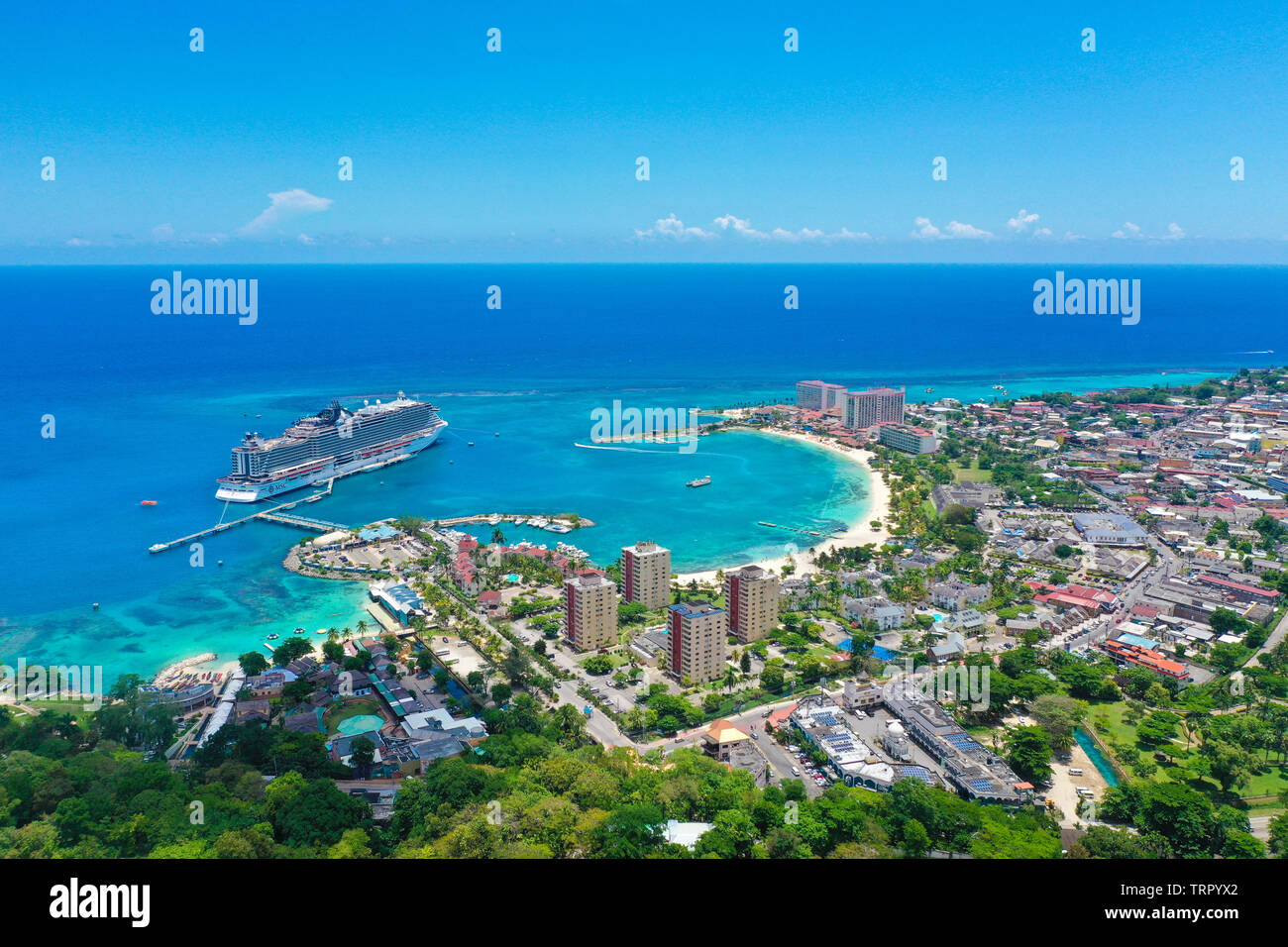 Beautiful view of the beaches in Ochos Rios Jamaica in a summer day ...