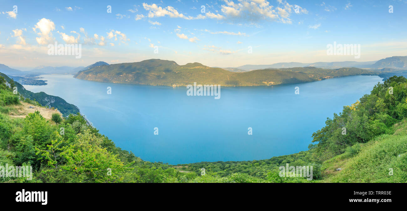 France, Savoie, Saint Germain la Chambotte, the Chambotte, Chambotte panoramic viewpoint on the Lac du Bourget (Lake Bourget) // France, Savoie (73), Stock Photo