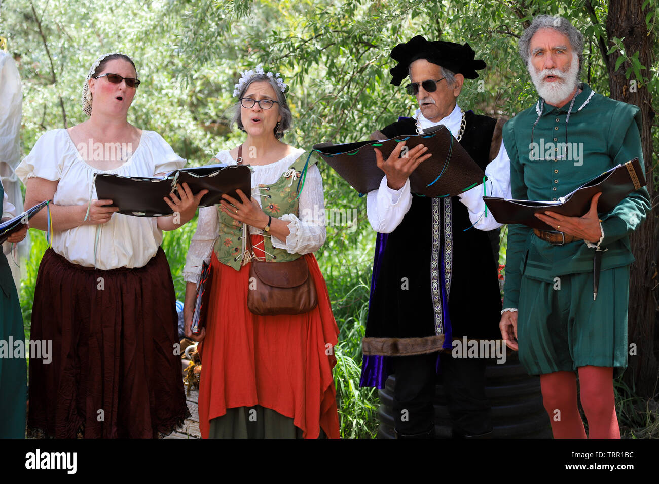 Choir singers at a Medieval Renaissance Fair in Loveland, Colorado June 9, 2019 Stock Photo