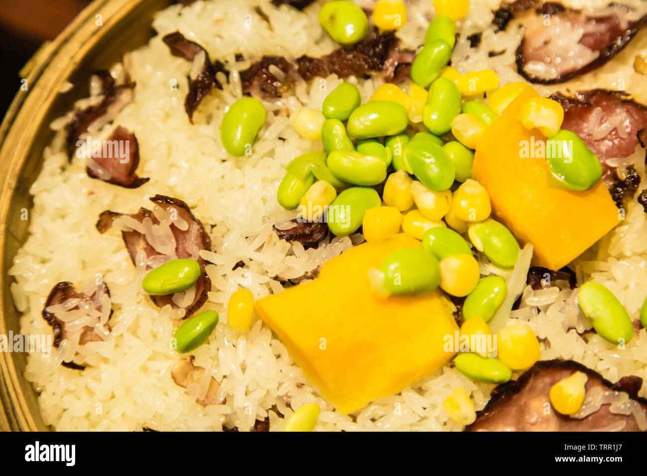 traditional south China fired rice meal top view Stock Photo - Alamy