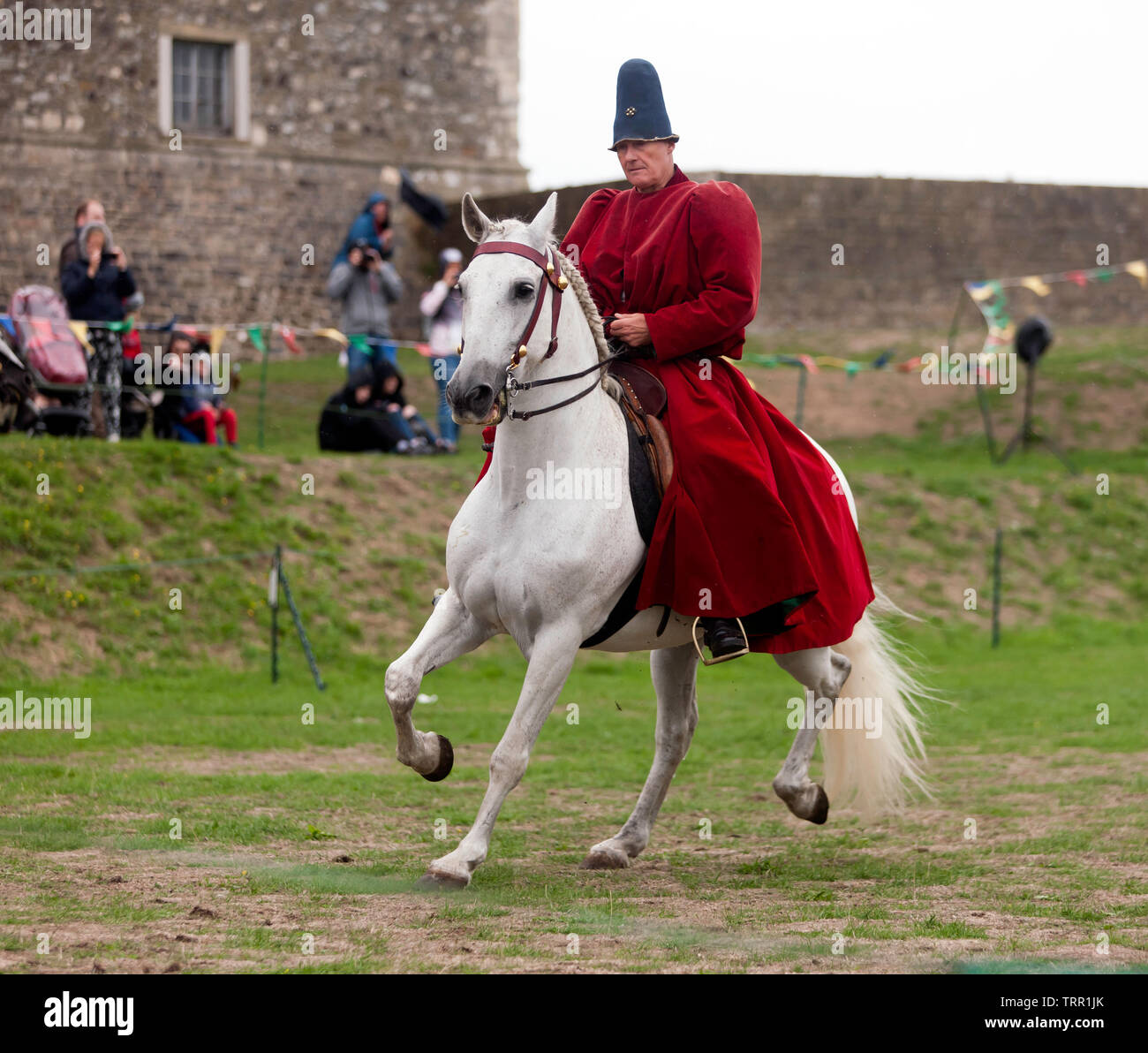 A Knight demonstrating his Horse riding skills, during an English